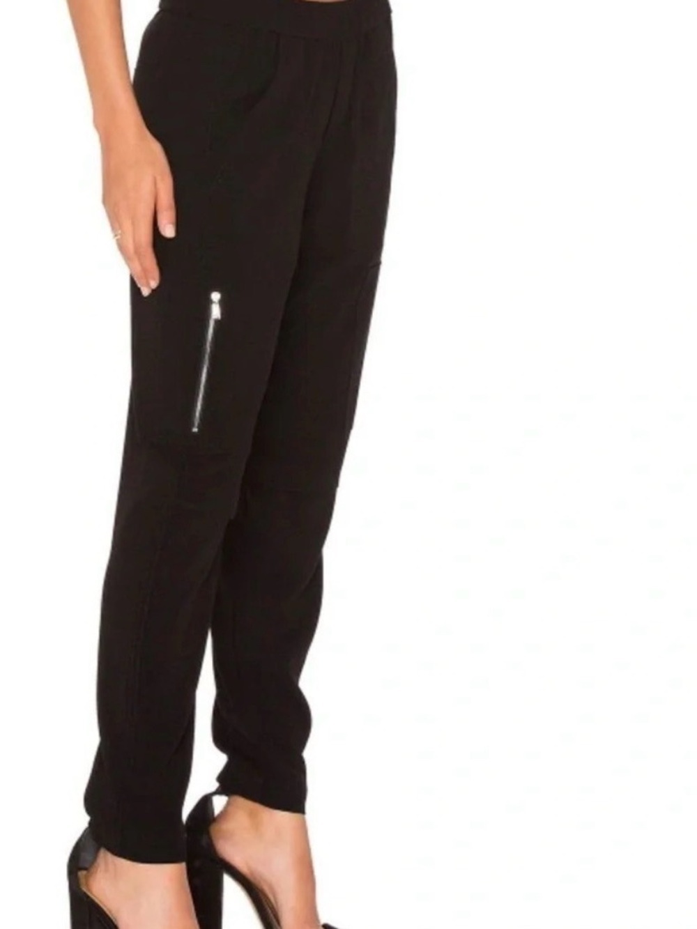 Vince Black Slim Zip-Pocket Jogger Pants